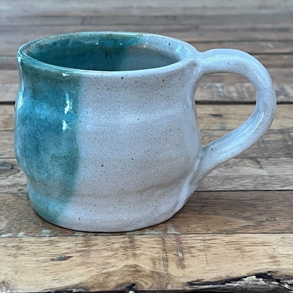 Art Studio Stoneware Mug 3.25" Coastal Blue Drip Glaze